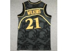 Atlanta Hawks #21 Dominique Wilkins Black Throwback Jersey