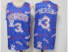 Philadelphia 76ers #3 Allen Iverson Blue HWC Tear Up Pack Swingman Jersey