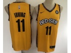 Nike Brooklyn Nets #11 Kyrie Irving Yellow Jersey