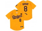 Nike Los Angeles Dodgers #8 Kobe Bryant Yellow Cool Base Jersey