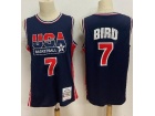 Team USA #7 Larry Bird Blue Jersey