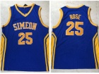 Simeon High School #25 Derrick Rose Purple Jersey