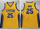 Simeon High School #25 Derrick Rose Yellow Jersey