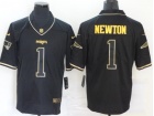 New England Patriots #1 Cam Newton Black Golden Limited Jersey