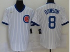 Nike Chicago Cubs #8 Andre Dawson White Throwback Jersey