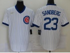 Nike Chicago Cubs #23 Ryne Sandberg White Throwback Jersey