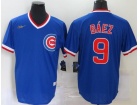 Nike Chicago Cubs #9 Javier Baez Blue Throwback Jersey