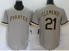 Nike Pittsburgh Pirates #21 Robert Clemente Grey Throwback Jersey