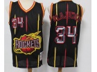 Houston Rockets #34 Olajuwon Black Throwback Jersey