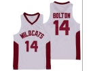 Wildcat High School #14 Troy Bolton White Basketball Jersey