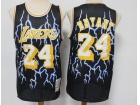 Los Angeles Lakers #24 Kobe Bryant Black Lighting Throwback Jersey