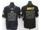 New York Giants #26 Saquon Barkley Black Golden Vapor Limited Jersey