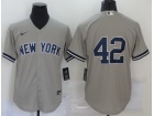 Nike New York Yankees #42 Mariano Rivera Grey Cool Base Jersey