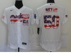 Nike Los Angeles Dodgers #50 Mookie Betts White Flag Fashion Flexbase Jersey