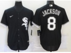 Nike Chicago White Sox #8 Bo Jackson Black Cool Base Jerseys