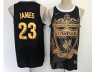 Los Angeles Lakers #23 LeBron James Black Liverpool Jersey