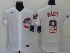 Nike Chicago Cubs #9 Javier Baez White USA Flag Fashion Flexbase Jersey