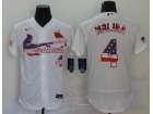 Nike St. Louis Cardinals #4 Yadier Molina White USA Flag Fashion Flexbase Jersey