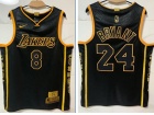 Los Angeles Lakers #8/24 Kobe Bryant Black Retirement Jersey