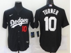 Nike Los Angeles Dodgers #10 Justin Turner Black Cool Base Jersey