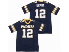 Tom Brady #12 Paders High School Navy Blue Football Jersey