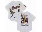 Nike Los Angeles Dodgers #8/24 Kobe Bryant White Fashion Jersey