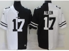 Buffalo Bills #17 Josh Allen Black White Spilte Jersey