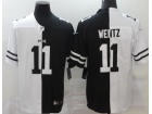 Philadelphia Eagles #11 Carson Wentz Black White Splite Jersey