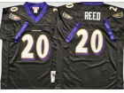 Baltimore Ravens #20 Ed Reed Black Throwback Jersey