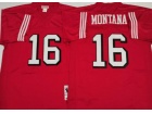 San Francisco 49ers #16 Joe Montana Red Throwback Jersey