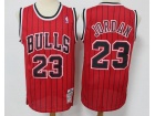 Chicago Bulls #23 Michael Jordan Red Stripes Throwback Jersey