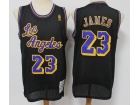 Los Angeles Lakers #23 Lebron James Black Los Angels Throwback Jersey