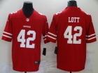 San Francisco 49ers #42 Ronnie Lott Red Vapor Untouchable Limited Jersey