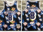 Los Angeles Lakers #8 Kobe Bryant Ness Floral Fashion Throwback Jersey