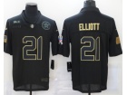 Dallas Cowboys #21 Ezekiel Elliott Black Salute to Service Limited Jersey