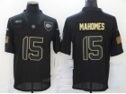 Kansas City Chiefs #15 Patrick Mahomes Black Salute to Service Limited Jersey