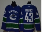 Adidas Vancouver Canucks #43 Quinn Hughes Blue Hockey Jersey