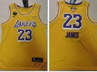 Los Angeles Lakers #23 LeBron James Yellow With Finlas Patch Jersey