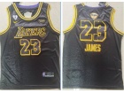 Los Angeles Lakers #23 LeBron James Black City With Finlas Patch Jersey