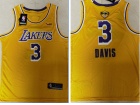 Los Angeles Lakers #3 Anthony Davis Yellow With Finlas Patch Jersey