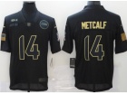 Seattle Seahawks #14 DK Metcalf Black Salute to Service Limited Jersey