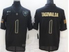 Miami Dolphins #1 Tua Tagovailoa Black Salute to Service Limited Jersey