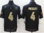 Dallas Cowboys #4 Dak Prescott Black With Camo Number Salute to Service Limited Jersey