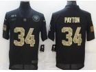 Chicago Bears #34 Walter Payton Black With Camo Number Salute to Service Limited Jersey