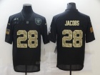 Oakland Raiders #28 Josh Jacobs Black Camo Salute to Service Limited Jersey