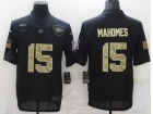 Kansas City Chiefs #15 Patrick Mahomes Black Camo Salute to Service Limited Jersey