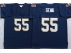 San Diego Chargers #55 Junior Seau Navy Blue Throwback Jersey