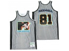 MTV #81 Rock&Roll White Pinstripes Basketball Jersey