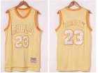 Chicago Bulls #23 Michael Jordan Gold Throwback Jersey