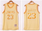 Los Angeles Lakers #23 LeBron James Gold Throwback Jersey